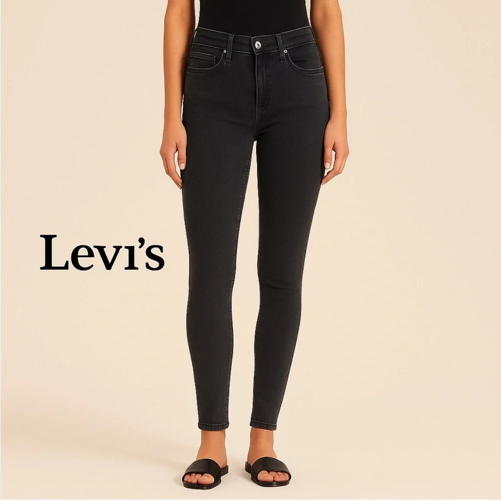 Levi's Women's High Rise Dark Charcoal Blue Jeans W29 L32 Jeans 4 Boots - Picture 1 of 7